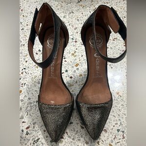 Jeffrey Campbell gold speckled leather heels